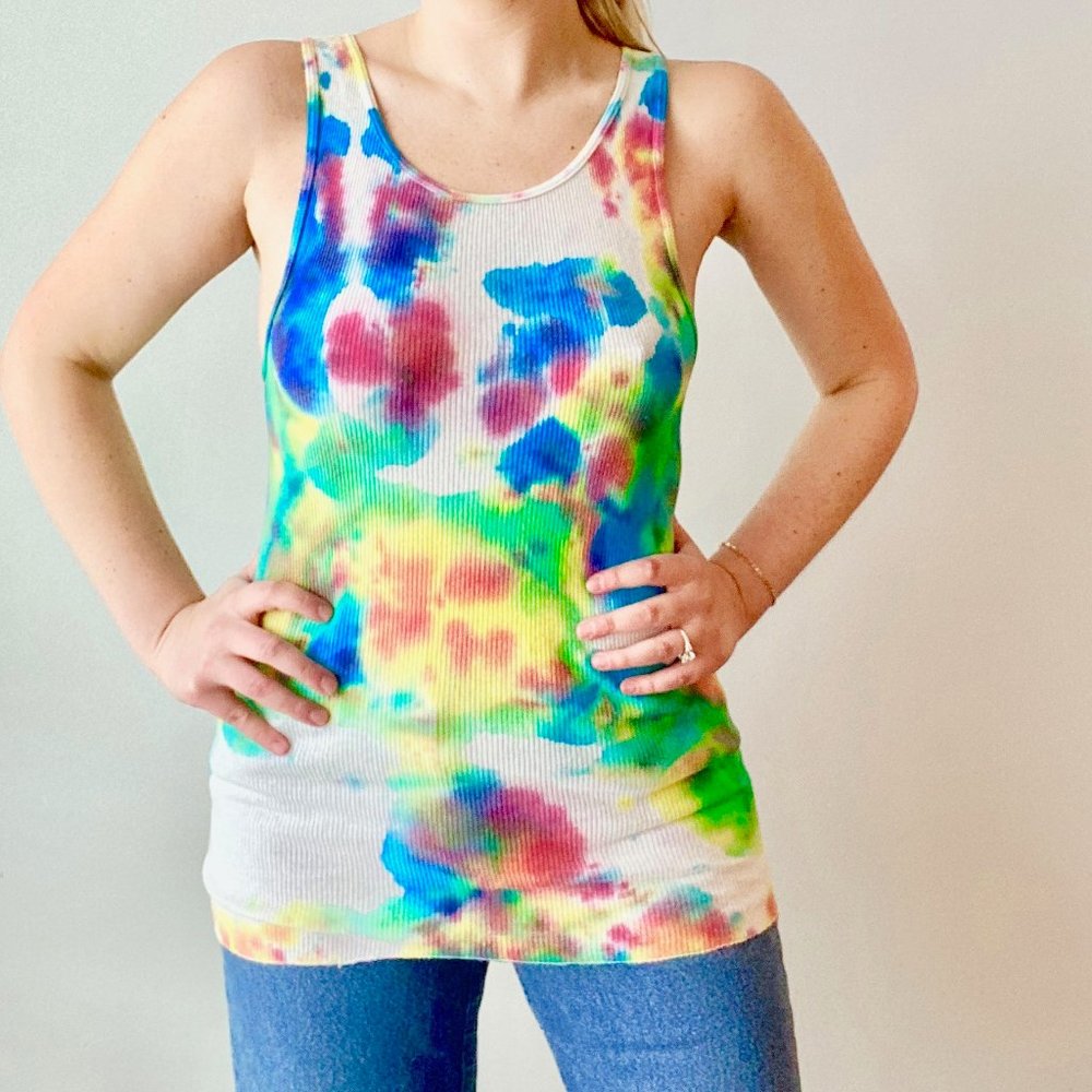 Vintage Handmade Oversized Boho Tie Dye Tank Unisex